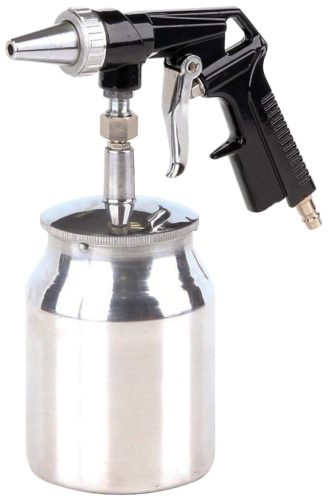 Homokfúvó pisztoly, Strend Pro Airtool PS-3, ezüst, kompresszorhoz, sűrített levegős, homoktartállyal