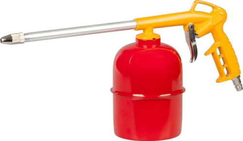 Szórópisztoly, Strend Pro Airtool DO-21, piros/sárga, 900 ml, szívótartályos, mosáshoz, tisztításhoz és korróziógátló kezeléshez, kompresszorhoz