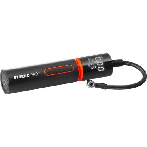 Kompresszor, Strend Pro, fekete, kézi, akkumulátoros, 5 az 1-ben, 150 PSI, 10,3 bar, 22 l/perc, LED világítás, 2000 mAh, hordozható