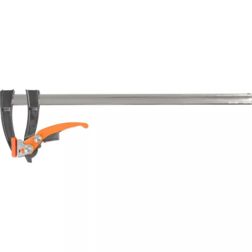 Gyorsszorító, Strend Pro Premium, fekete/narancssárga, 80 x 400 mm, racsnis, gyors kioldással