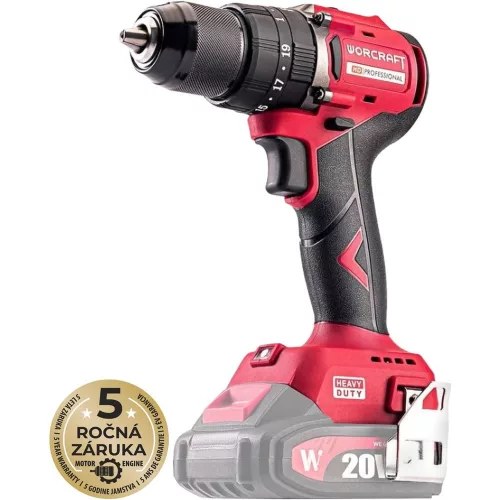 Akkumulátoros fúró-csavarozó, Worcraft CHD-S20LiBC ShareSYS, piros/fekete, 60 Nm, 0-2000 fordulat/perc, 20 V Li-Ion, 2 x 2,0 Ah, akkumulátor és töltő nélkül