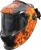 Hegesztő fejpajzs, Strend Pro Galaxy Fire Skull, fekete, automata sötétedésű, napelemes, állítható érzékenység és késleltetés, DIN 9–13, látómező: 92,5 × 42,5 mm, 1/30000 mp reakcióidő