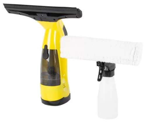 Ablaktörlő, Strend Pro VAC-79W, sárga/fekete, 28 cm, 280 ml, akkumulátoros, szórófejes palackkal, 60 ml szennyvíztartállyal, könnyű, praktikus