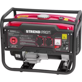   Benzinmotoros áramfejlesztő, Strend Pro Garden KM4000-A, piros/fekete, 4000 W, benzinmotoros, teljesítmény: 3,0/2,8 kW, üzemanyagtartály: 15 l, kimenetek: 2 × 230 V AC, 1 × 12 V DC, 96 dB, AVR
