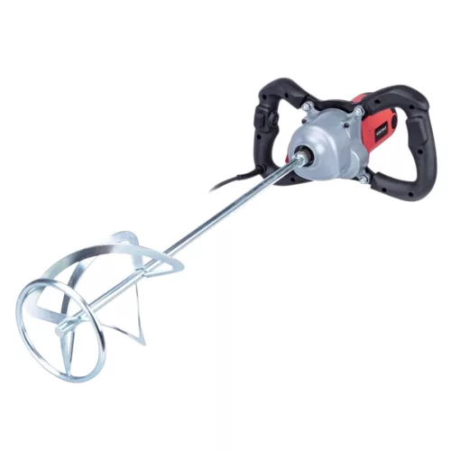 Elektromos habarcskeverő, Worcraft EM16-140, piros/fekete, 1600 W, menet: M14, maximum 120 mm keverőlapát, 180-650 fordulat/perc, 230 V/50 Hz