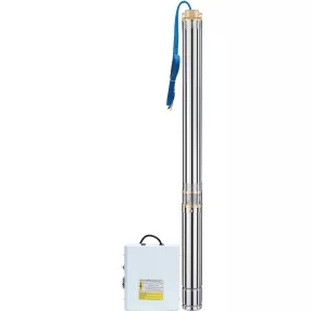   Elektromos búvárszivattyú, Strend Pro Garden SD47/15, ezüst, 750 W, kúthoz, 20 m kábel, maximális emelőmagasság: 80 m, 3300 l/perc, IP68, tiszta vízhez