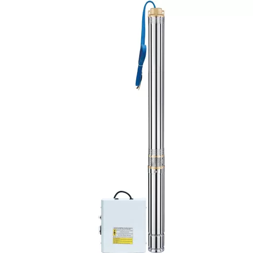 Elektromos búvárszivattyú, Strend Pro Garden SD47/15, ezüst, 750 W, kúthoz, 20 m kábel, maximális emelőmagasság: 80 m, 3300 l/perc, IP68, tiszta vízhez
