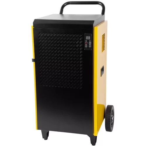 Páramentesítő, Strend Pro BGD1702-80-X, sárga/fekete, 70 l/nap kapacitás, időzítővel, folyamatos vízelvezetés, páratartalom beállítás 10-95%, 1300 W, kerekes, tömlővel (TC119589)