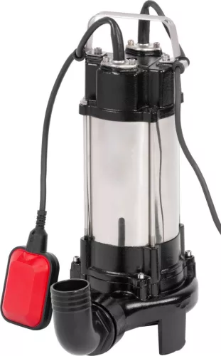Elektromos búvárszivattyú, Strend Pro Garden SCV750, fekete/ezüst, 750 W, 6 m kábel, maximális emelőmagasság: 12 m, 300 l/perc, IPX8, szennyvízhez, úszókapcsolós, késes