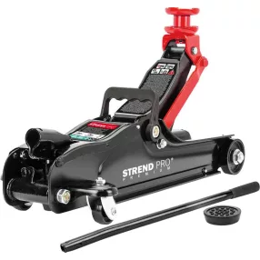   Hidraulikus emelő, Strend Pro Premium, fekete/piros, gurulós, 2500 kg teherbírás, 8,5–36,5 cm emelési magasság, alacsony profilú