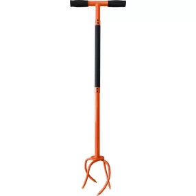   Gyepszellőztető, Strend Pro Garden, narancssárga/fekete, 4 db ívelt késsel, levegőztetésre, talajfilc eltávolításra, kézi
