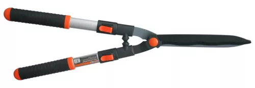 Sövényvágó olló, Strend Pro Garden KT3833A, fekete/narancssárga, alumínium nyél, acél penge, maximum 20 mm átmérő, teleszkópos