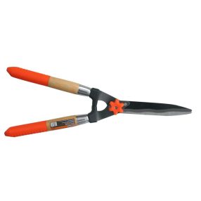   Sövényvágó olló, Strend Pro Garden KT3915B, narancssárga/fekete, 53 cm, fa nyél, hullámos acél penge, maximum 20 mm átmérő
