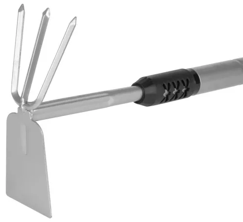 Kerti kapa és kultivátor, Strend Pro Garden Herrison 615F, szürke, egyenes, 65-105 cm, acél fej, alumínium nyél, teleszkópos, 3 karom