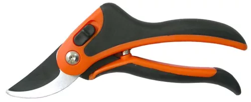 Metszőolló, Strend Pro Premium 3158B, fekete/narancssárga, 210 mm, műanyag test, acél penge, maximum 20 mm átmérő