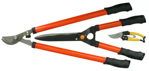 Kerti olló készlet, Strend Pro Garden SX B03, sövényhez, bokrokhoz és ágakhoz, 20 cm metszőolló, 68 cm ágvágó olló, 55 cm sövényvágó olló, 3 db