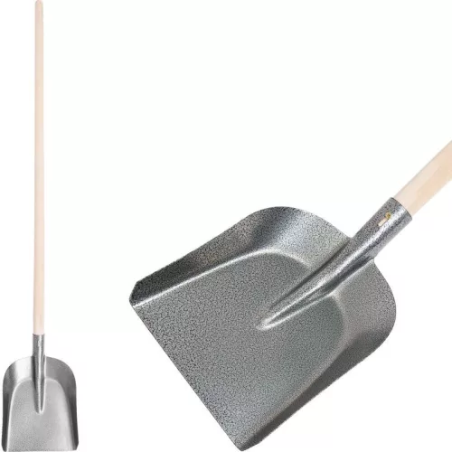 Lapát, Strend Pro Garden S504-2.WH, szürke, 150 cm, 28 x 23,5 cm, acél fej, fa nyél, egyenes