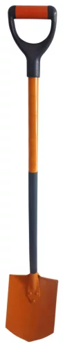 Ásó, Strend Pro Garden 1200, 120 cm, hegyes fej, narancssárga/fekete, acél fej, acél nyél, D markolat