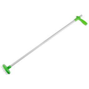   Kézi szemétszedő, Strend Pro Premium, ezüst, 100 cm, alumínium nyél, acél tüskék, hajlás nélkül használható, kerti és közterületi szemétszedéshez