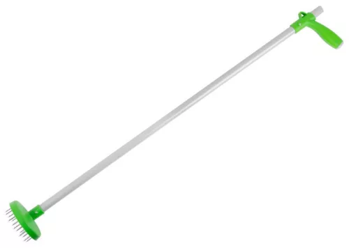 Kézi szemétszedő, Strend Pro Premium, ezüst, 100 cm, alumínium nyél, acél tüskék, hajlás nélkül használható, kerti és közterületi szemétszedéshez