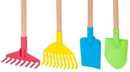 Gyerek kerti szerszámkészlet, Strend Pro Herrison GS406, 4 db, 2 ásó, 2 gereblye, műanyag