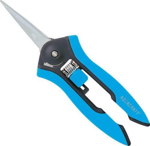 Gyümölcsvágó olló, Aquacraft 330980, kék, 165 mm, műanyag test, acél penge, egyenes, gyümölcs- és zöldségbetakarításhoz, maximum 6 mm átmérő