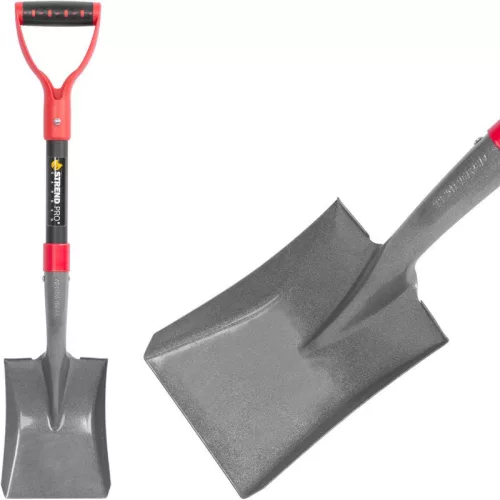 Lapát, Strend Pro Garden Premium ErgoBULL, szürke, 70 cm, 15 cm munkaszélesség, acél fej, üvegszálas nyél, D markolat, egyenes