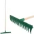 Kerti gereblye, Strend Pro Garden R140, zöld, 13 fogú, műanyag fej, fa nyél, 40 cm munkaszélesség, 155 cm nyél, kétoldalas, simító éllel