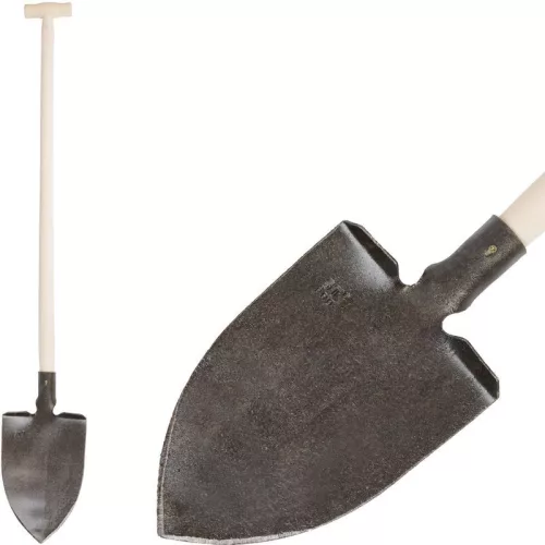 Ásó, Strend Pro Garden Gardex, hegyes fej, sötétszürke, kovácsolt acél fej, fa nyél, T markolat