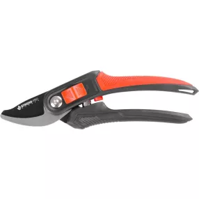   Metszőolló, Strend Pro Garden PS811, fekete/piros, 220 mm, acél penge, maximum 15 mm átmérő