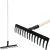 Kerti gereblye, Strend Pro Premium R-606, fekete, 14 fogú, acél fej, fa nyél, 40 cm munkaszélesség, 148 cm nyél