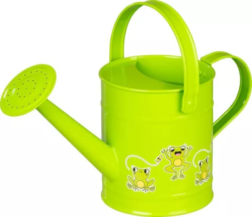 Kerti locsolókanna, Strend Pro Garden, zöld, 1,5 l, gyerek, béka mintás, fém, öntözőrózsával