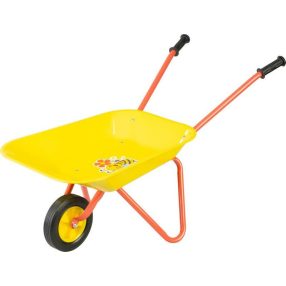   Gyerek talicska, Strend Pro Garden, sárga, 7 l, 76 x 38 x 43 cm, gumírozott műanyag kerék, acél puttony, 10 kg teherbírás, PVC markolat