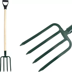   Villa, Strend Pro Garden Angarden, zöld, acél fej, fa nyél, 4 ágú, D markolat