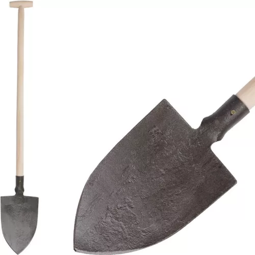 Ásó, Strend Pro Garden Gardex, hegyes fej, sötétszürke, edzett acél fej, fa nyél, T markolat
