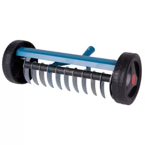   Kerti gereblyefej, Strend Pro Garden R152W, kék, 11 fogú, acél, gyomtalanításhoz, gyepszellőztető, kerekekkel, nyél nélkül