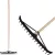 Kerti gereblye, Strend Pro Garden Longbow, fekete, 16 fogú, műanyag fej, fa nyél, 55,5 cm munkaszélesség, 162,5 cm nyél, szénagereblye