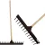 Kerti gereblye, Strend Pro Garden, fekete, 13 fogú, műanyag fej, fa nyél, 46 cm munkaszélesség, 161,5 cm nyél