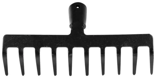 Kerti gereblyefej, Strend Pro Premium R-606, fekete, 10 fogú, acél, 26 cm munkaszélesség, nyél nélkül