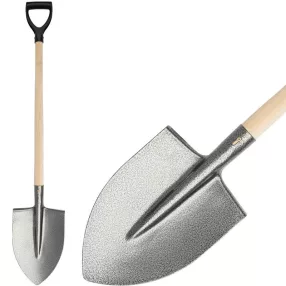   Ásó, Strend Pro Garden S506.WH, hegyes fej, szürke, acél fej, fa nyél, D markolat