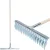 Kerti gereblye, Strend Pro Garden R108A.WH, ezüst, 16 fogú, acél fej, fa nyél, 44 cm munkaszélesség, 150 cm nyél, gyepszellőztető