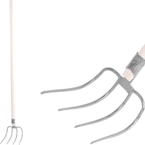 Villa, Strend Pro Garden F134KX.WH, szürke, acél fej, fa nyél, 4 ágú, fogantyúval