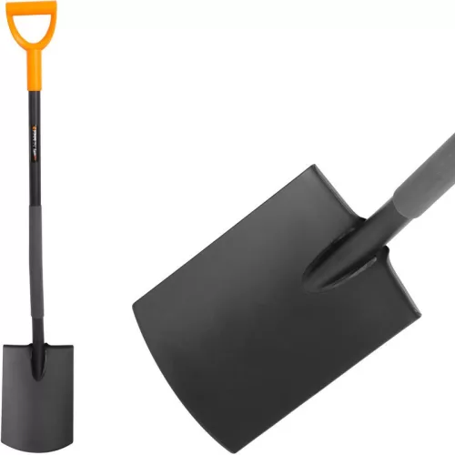 Ásó, Strend Pro Garden ErgoLine1200, egyenes fej, 120 cm, fekete, acél fej, acél nyél, D markolat