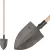 Ásó, Strend Pro Garden Gardex, hegyes fej, sötétszürke, kovácsolt acél fej, egyenes fa nyél