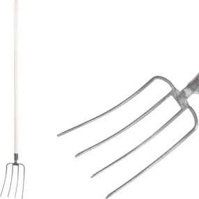   Villa, Strend Pro Garden F104KX.WH, szürke, acél fej, lakkozott fa nyél, 4 ágú, fogantyúval