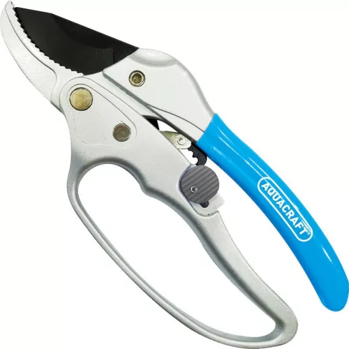 Metszőolló, Aquacraft 330123, ezüst/kék, 120 mm, alumínium test, acél penge, maximum 20 mm átmérő