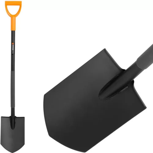 Ásó, Strend Pro Garden ErgoLine1200, 120 cm, hegyes fej, fekete, acél fej, acél nyél, D markolat