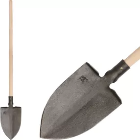   Ásó, Strend Pro Garden Gardex, hegyes fej, sötétszürke, edzett acél fej, egyenes fa nyél