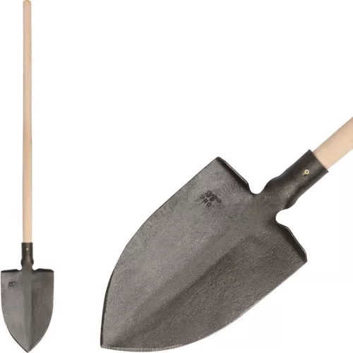 Ásó, Strend Pro Garden Gardex, hegyes fej, sötétszürke, edzett acél fej, egyenes fa nyél