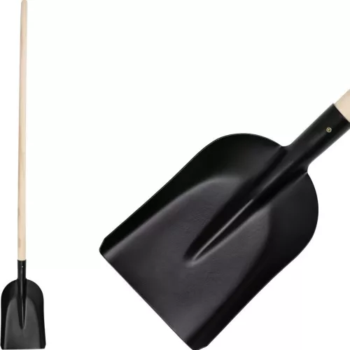 Lapát, Strend Pro Garden 714-13, fekete, 150 cm, 18,5 cm munkaszélesség, acél fej, fa nyél, egyenes